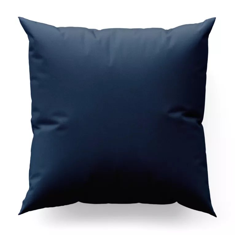 Poszewka szyta granatowa z gładkiej tkaniny z delikatnym połyskiem