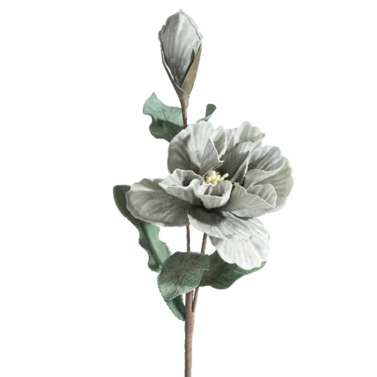 Kwiat sztuczny popielaty z plastycznej pianki foamiran 70 cm