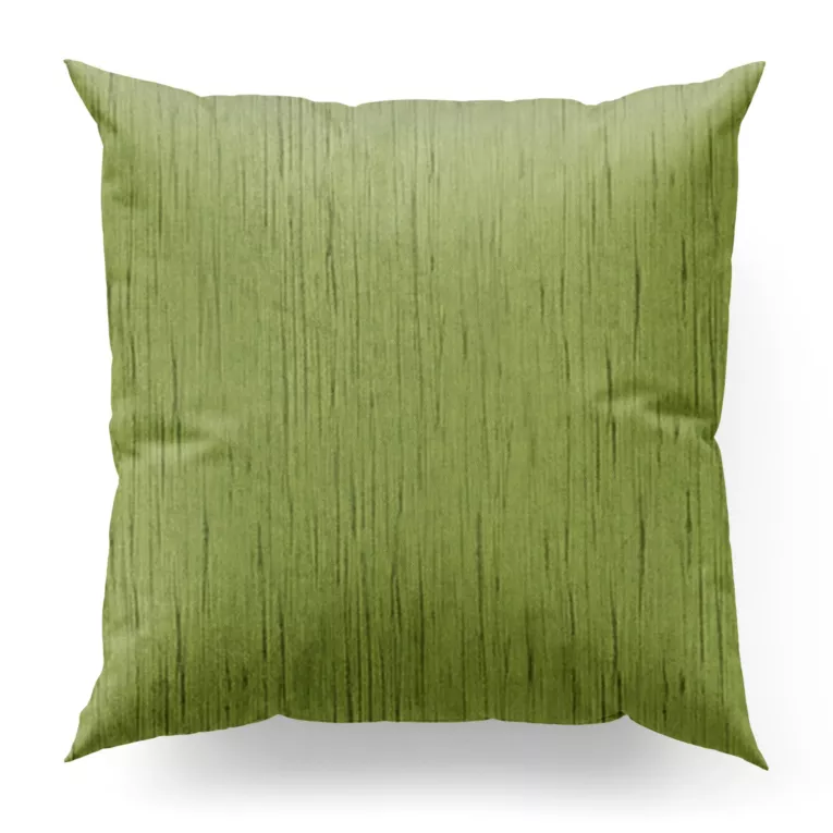 Poszewka szyta jasnozielona z tkaniny welwetowej w pionowe prążki, wykończona obciążnikiem