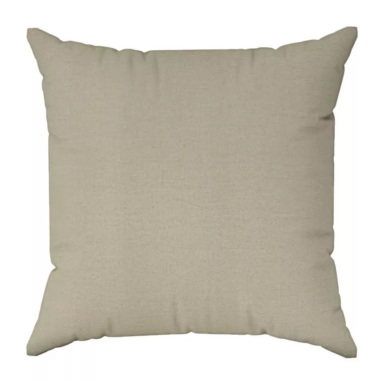 Poszewka szyta jasnobeżowa z tkaniny w stylu eko o naturalnym splocie