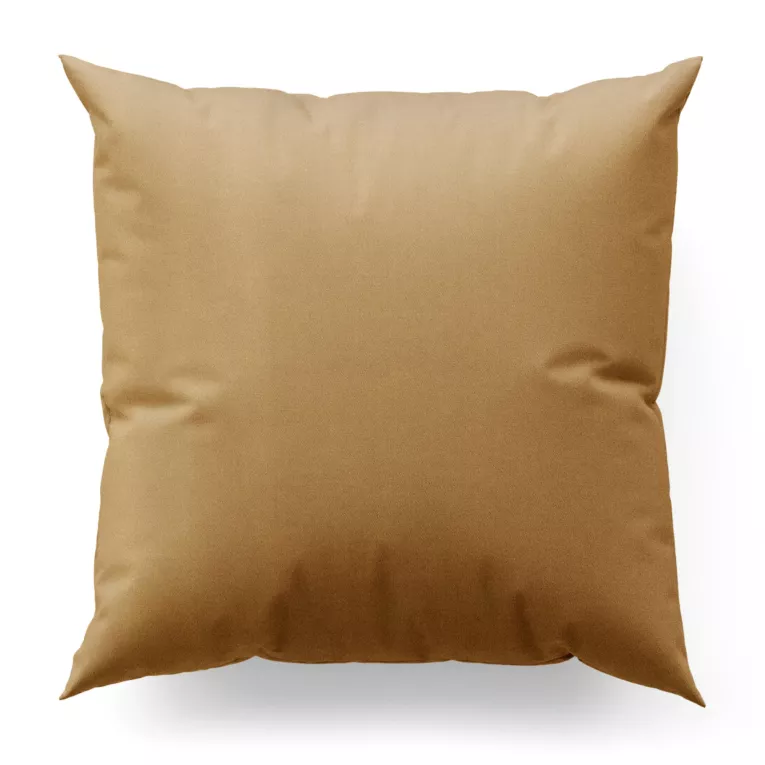 Poszewka szyta ciemnobeżowa z gładkiej tkaniny z delikatnym połyskiem