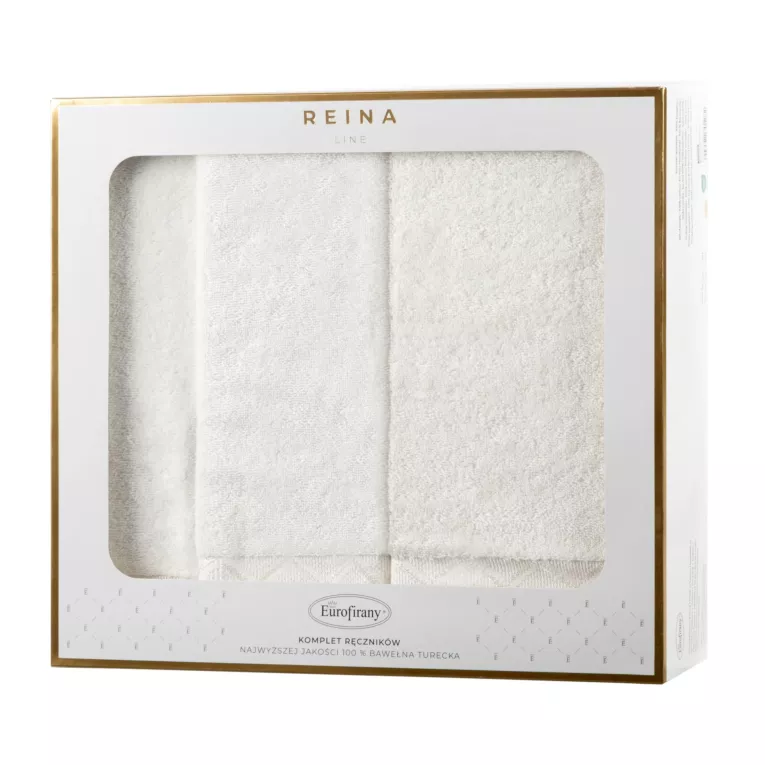 Zestaw ręczników bawełnianych na prezent 3 szt. kolor jasnokremowy, srebrny 500 g/m2 SISI