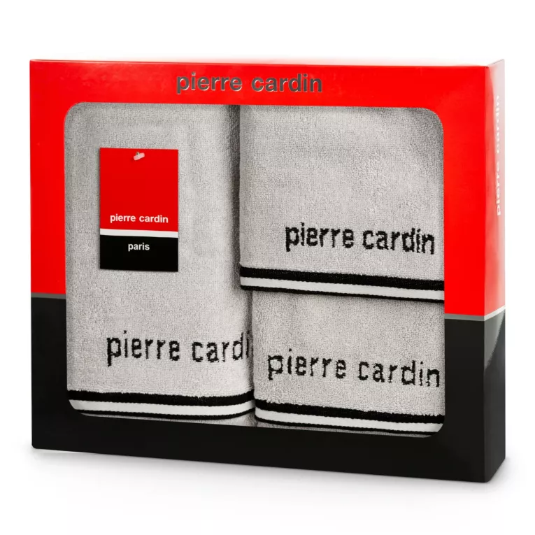 Zestaw ręczników bawełnianych na prezent 3 szt kolor srebrny 500 g/m2 ROCCO Pierre Cardin