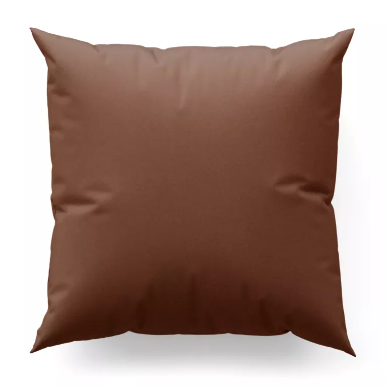 Poszewka szyta brązowa z gładkiej tkaniny typu blackout
