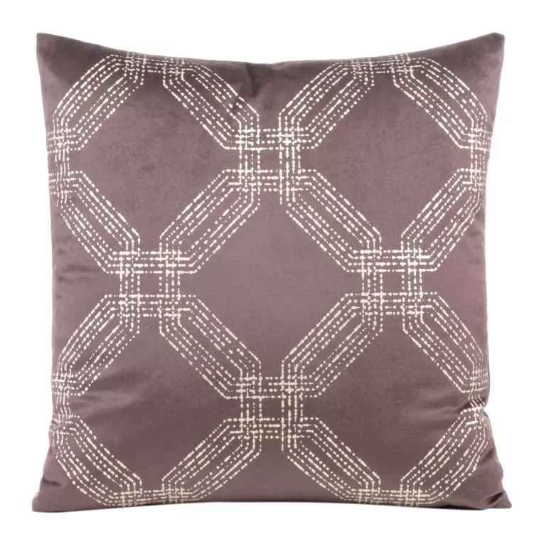 Poszewka na poduszkę 45x45 cm welwetowa kolor ciemnoróżowy z błyszczącym nadrukiem BLINK 30