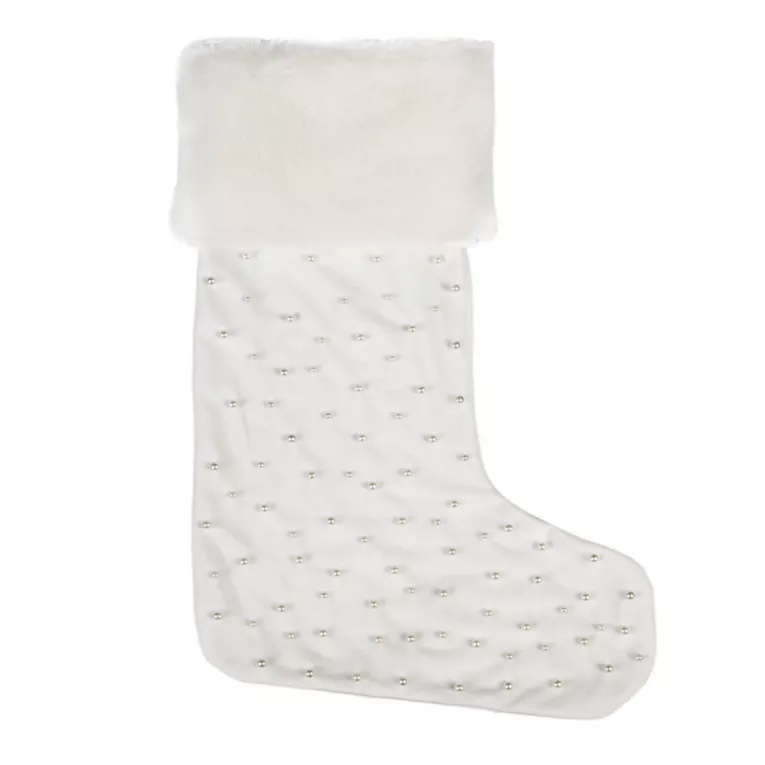 Skarpeta świąteczna PERŁA zdobiona perłami