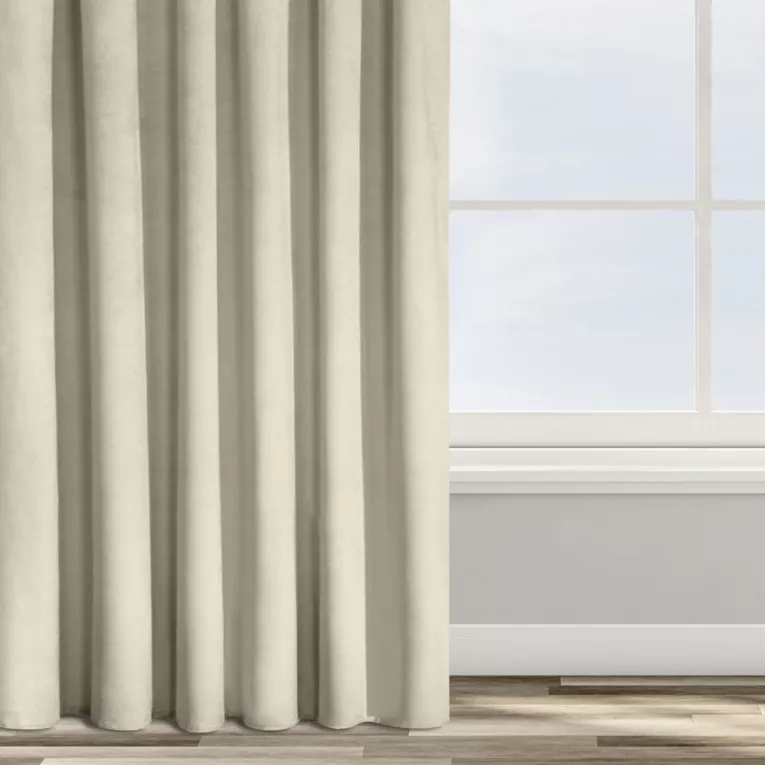 Zasłona welwetowa beżowa 140x270 cm taśma - ROSA - Design 91