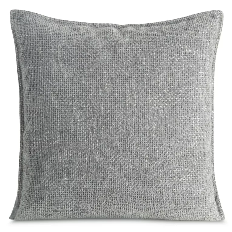 Poszewka na poduszkę 45x45 cm srebrna z szenilowej tkaniny AURA - kolekcja TOLEDO
