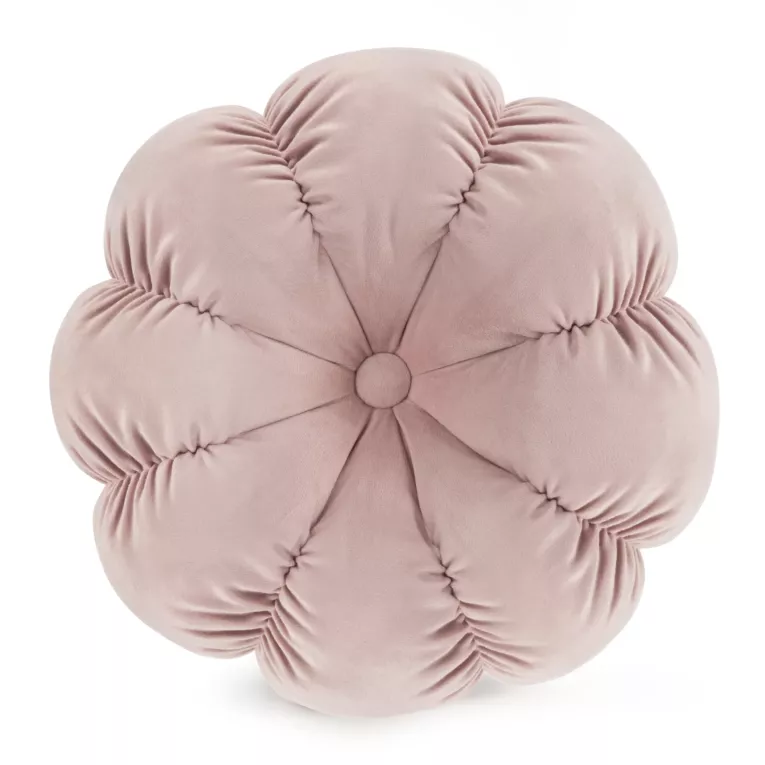 Poduszka w kształcie kwiatka 37 x 37 cm welwetowa pudrowa FLOWER