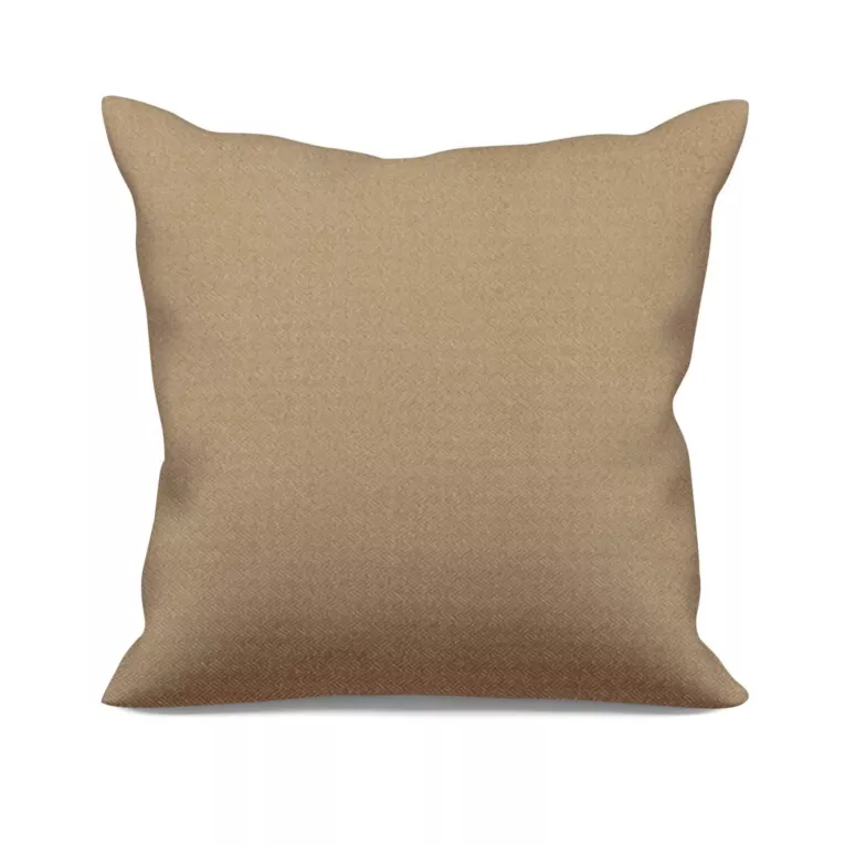 Poszewka szyta ciemnobeżowa z miękkiej, matowej tkaniny w drobny geometryczny wzór