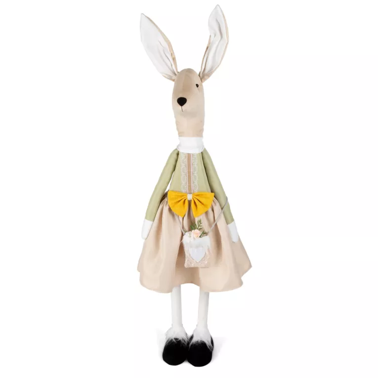 Duża stojąca figurka wielkanocna ZAJĄC w uroczym ubranku