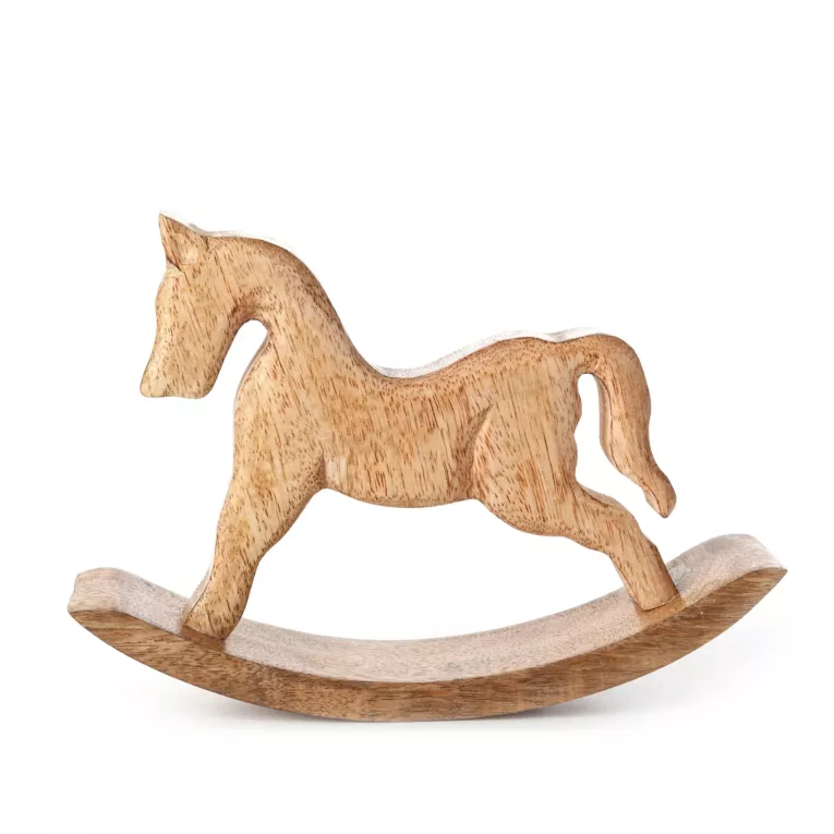 Figurka świąteczna drewniany KONIK NA BIEGUNACH