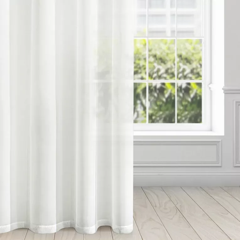 Firana kremowa z gładkiego matowego woalu 300x160 cm taśma LUCY