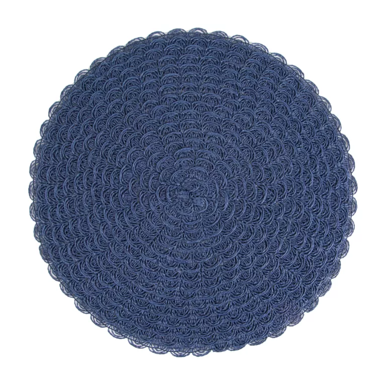 Podkładka okrągła na stół granatowa średnica 38 cm BOHO 10 pleciona z wzorem