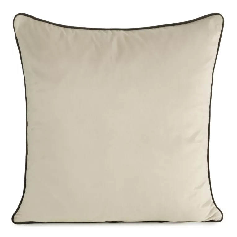 Poszewka na poduszkę 45x45 cm welwetowa kolor beżowy o delikatnym połysku z ozdobną lamówką GAJA 2