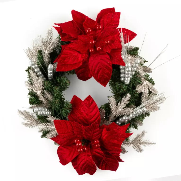 Wianek świąteczny ręcznie dekorowany GWIAZDA BETLEJEMSKA