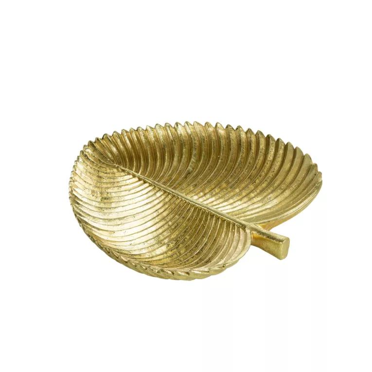 Patera dekoracyjna lśniąca złota liść egzotyczny