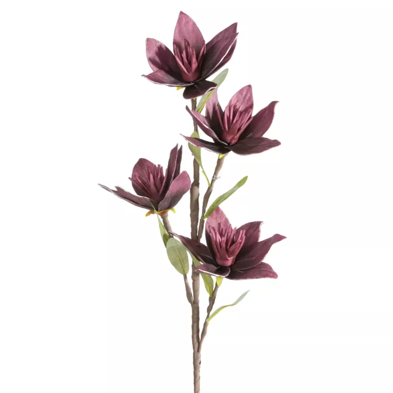 Kwiat sztuczny ciemnofioletowy z plastycznej pianki foamiran 50 cm