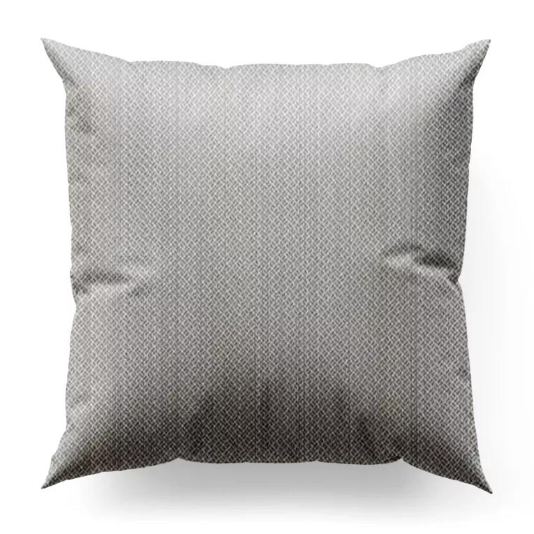 Poszewka szyta srebrna z tkaniny w drobny dwukolorowy przeplatany wzór