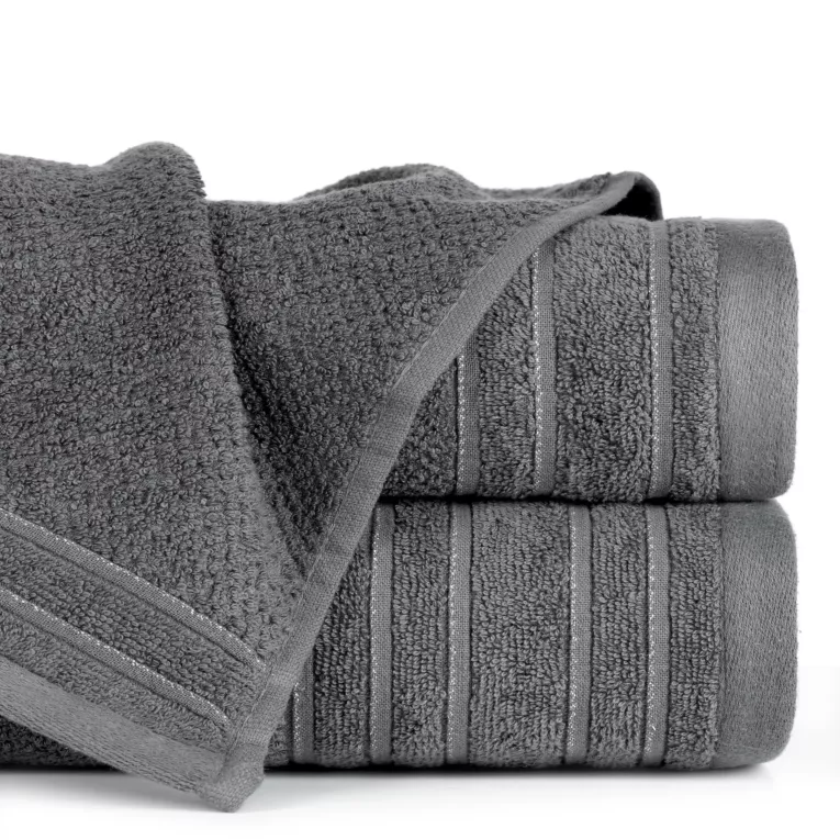 Ręcznik do rąk 30x50 cm bawełniany kolor grafitowy z błyszczącą bordiurą 500 g/m2 GLORY 3
