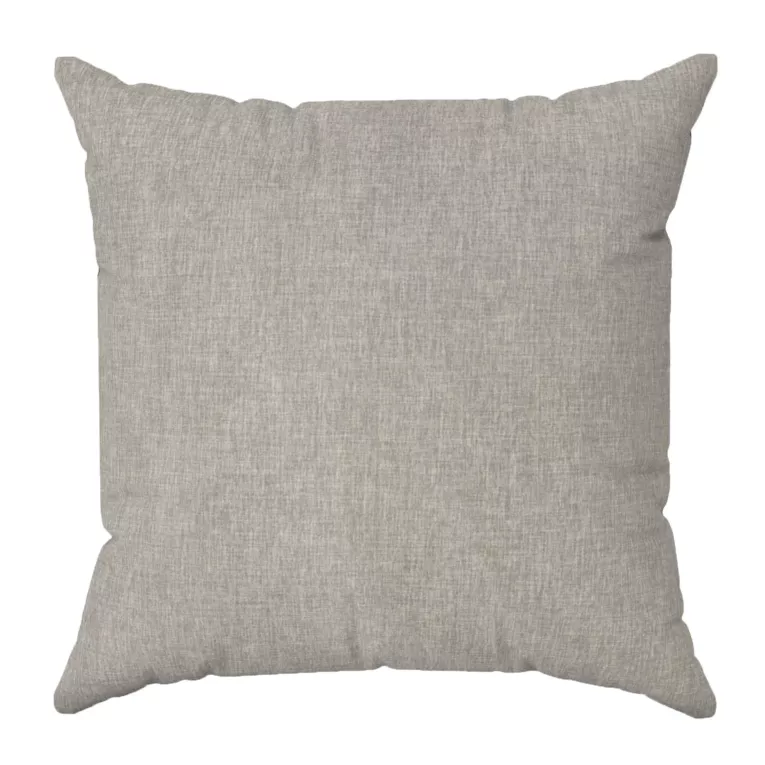 Poszewka szyta jasnoszara z tkaniny zaciemniającej typu dimout o naturalnym splocie, z efektem melanżu