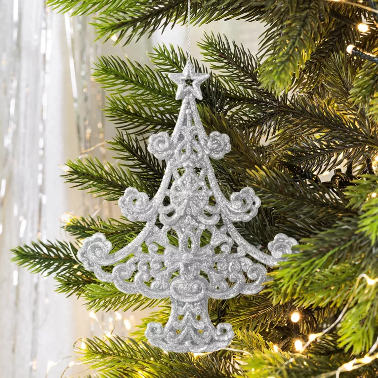 Ozdoba choinkowa CHOINKA dekorowana brokatem