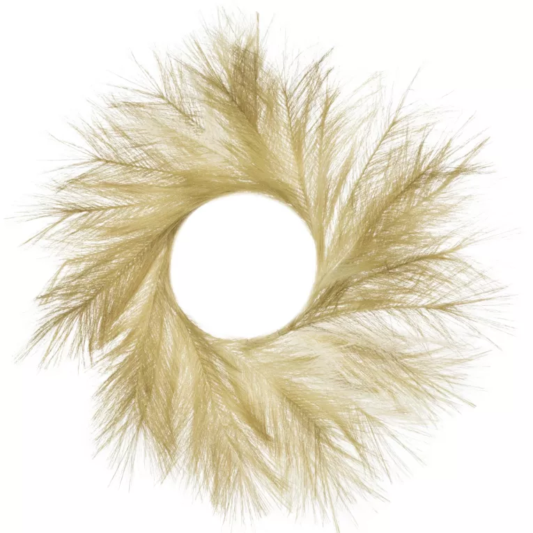 Wianek dekoracyjny z trawy pampasowej w stylu boho