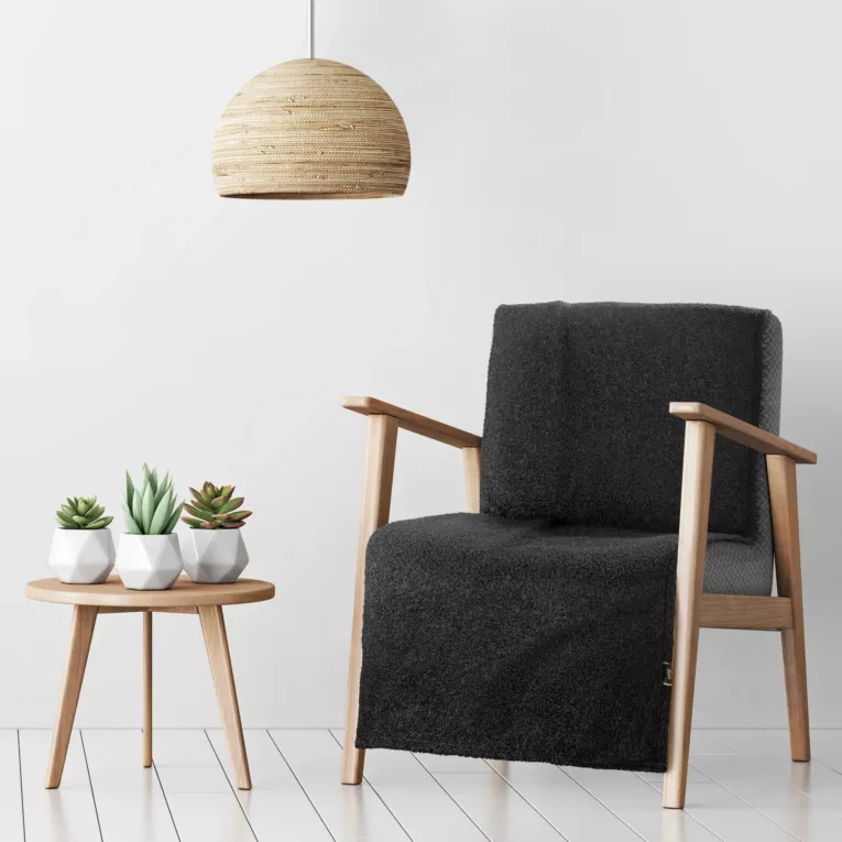 Narzuta na fotel 70x160 cm czarna o miękkiej strukturze BUKLA