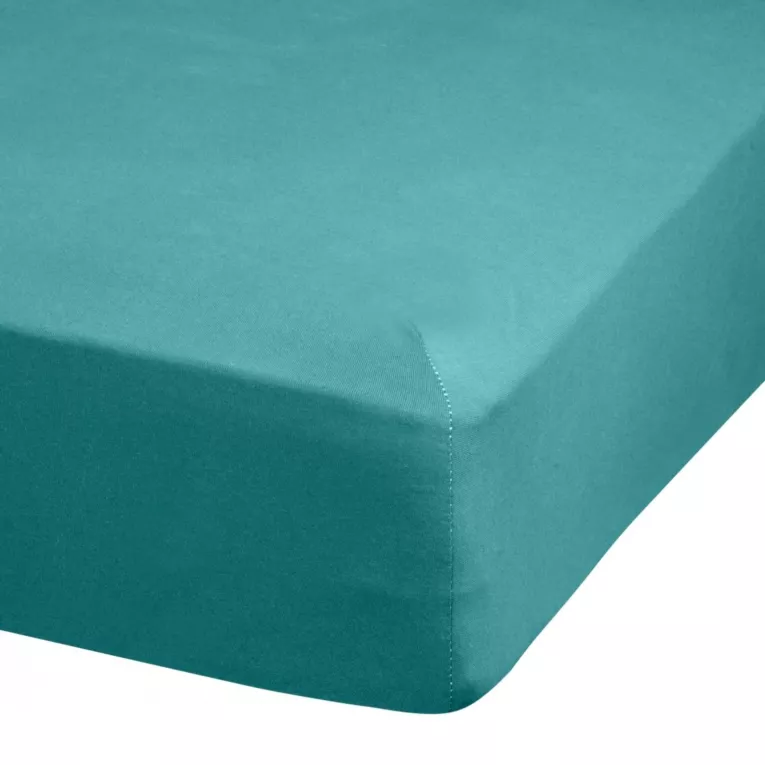 Prześcieradło jersey z gumką 140x200 cm z bawełny kolor turkusowy 140 g/m2 ADELA