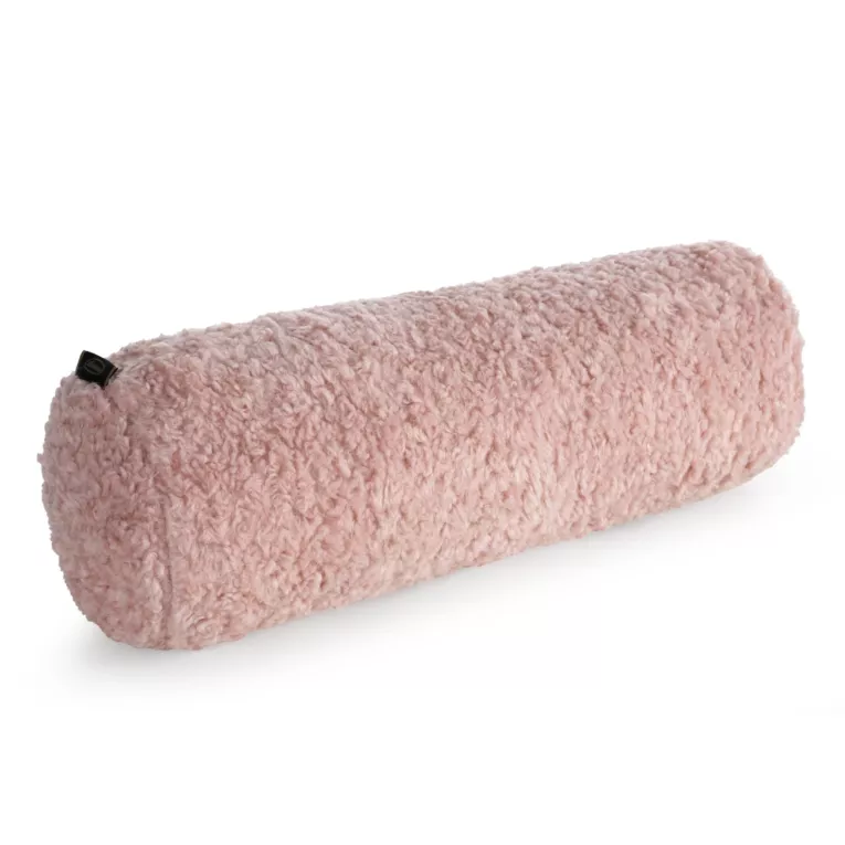 Poduszka wałek 45 x 15 cm z tkaniny typu bukla pudrowy