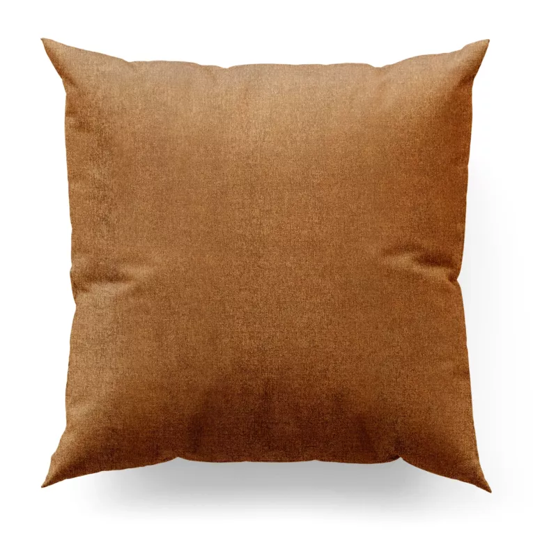 Poszewka szyta ceglasta z miękkiej w dotyku tkaniny szenilowej