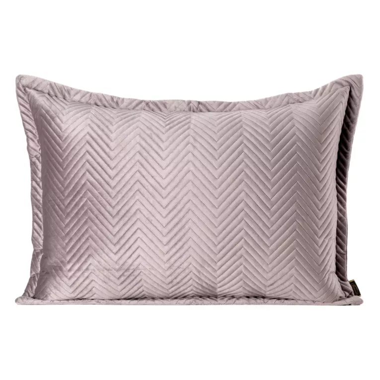 Poszewka na poduszkę 50x70 cm welwetowa, pudrowa pikowana w jodełkę metodą hot press SOFIA Eurofirany Premium