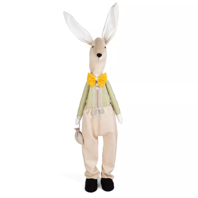 Duża stojąca figurka wielkanocna ZAJĄC w uroczym ubranku