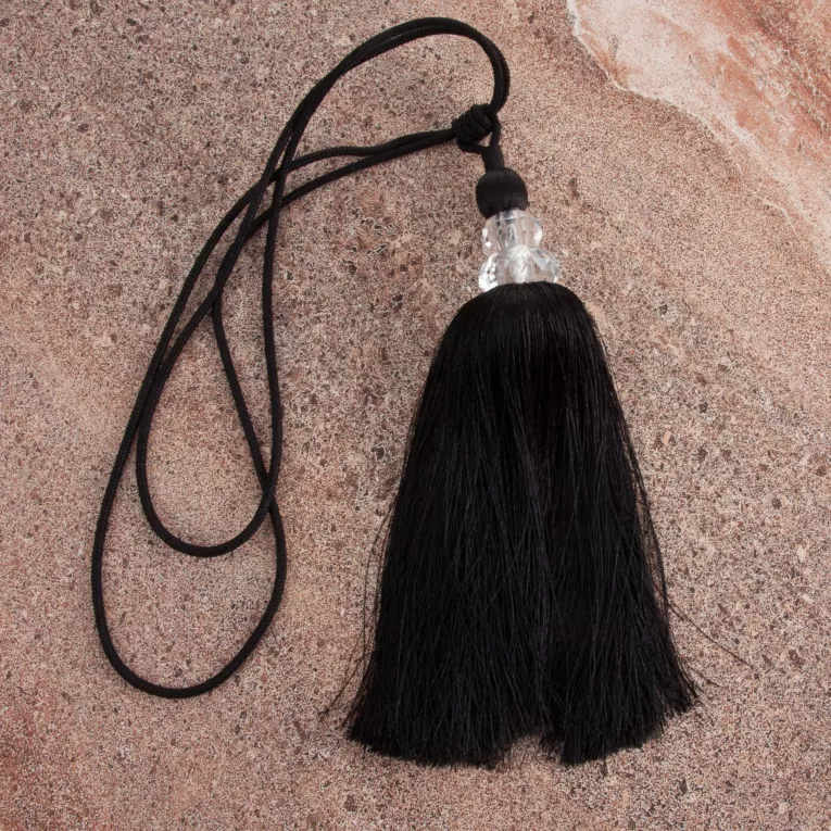 Dekoracyjny sznur do zasłon KAREN upinacz z ozdobnym chwostem i kryształkiem