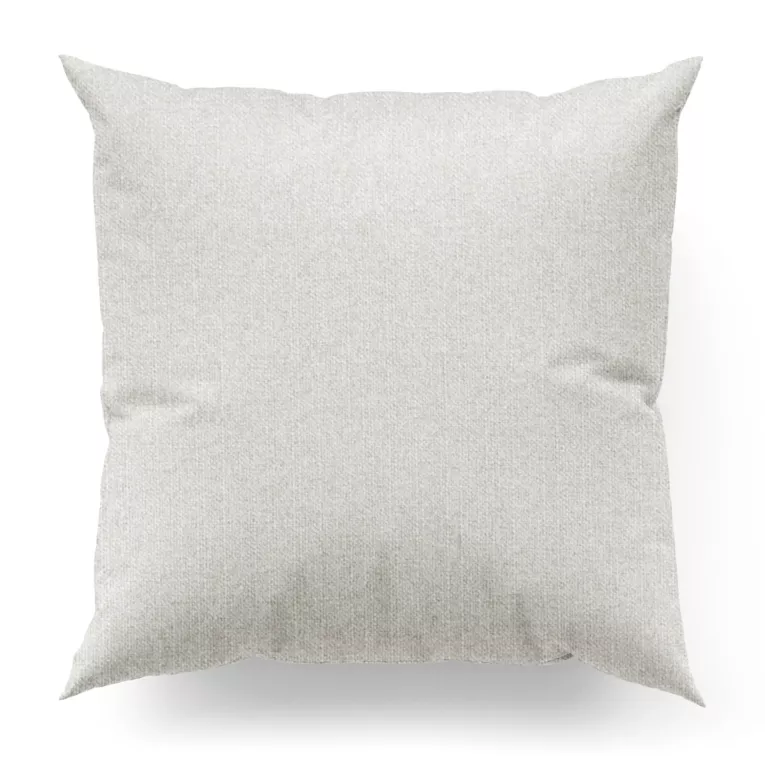 Poszewka szyta jasnosrebrna z tkaniny o naturalnym splocie w stylu eko