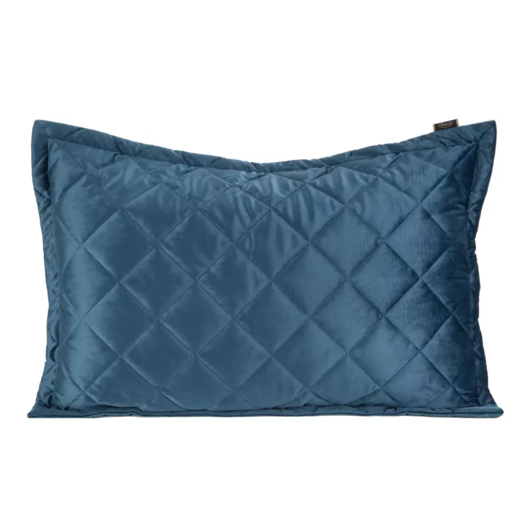 Poszewka KRISTIN1 z miękkiego błyszczącego welwetu przeszywana w geometryczny wzór