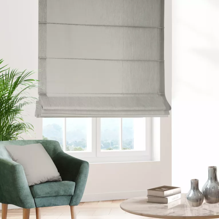 Roleta rzymska beżowa z szenilowej tkaniny