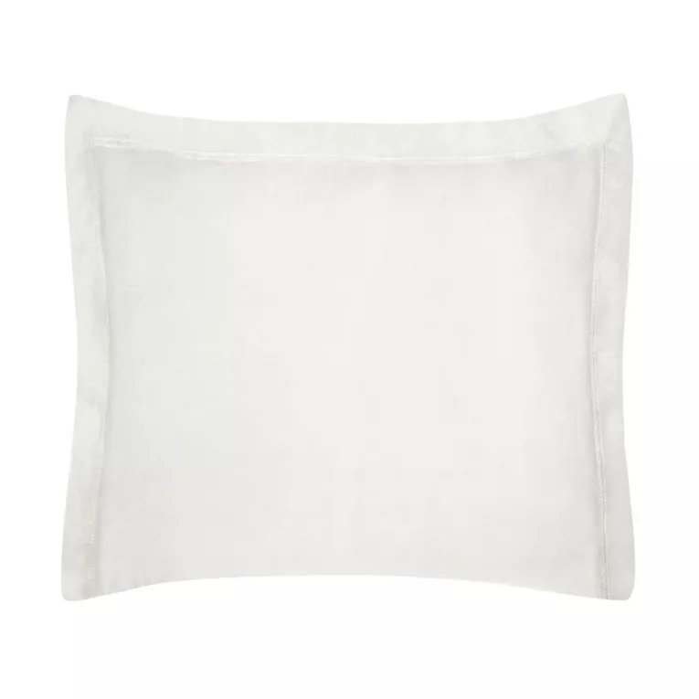Poszewka na poduszkę 50x70 cm bawełniana kremowa z satynowym połyskiem i ozdobną kantą NOVA COLOUR