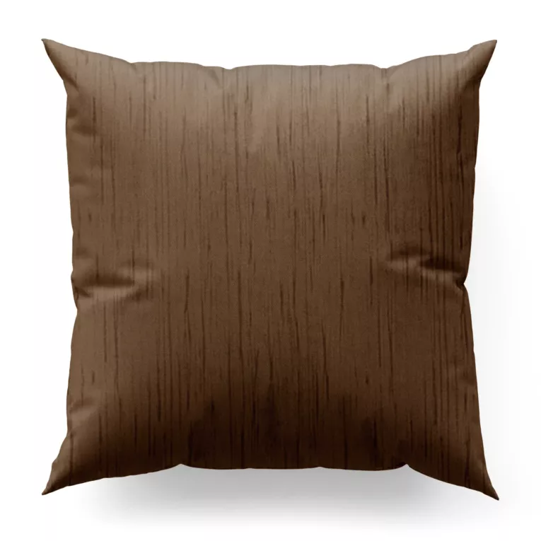 Poszewka szyta jasnobrązowa z tkaniny welwetowej w pionowe prążki, wykończona obciążnikiem