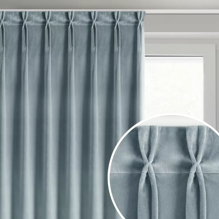 Zasłona srebrna z welwetowej tkaniny 80x270 cm (wymiar podany na gotowo) system flex - MELANIE