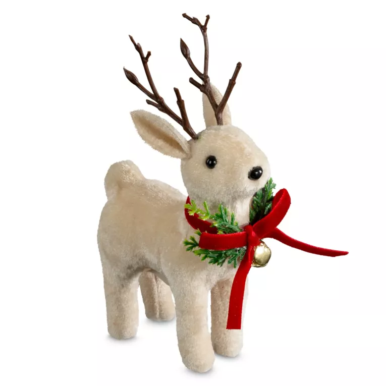Figurka świąteczna RENIFER  z lśniącego welwetu