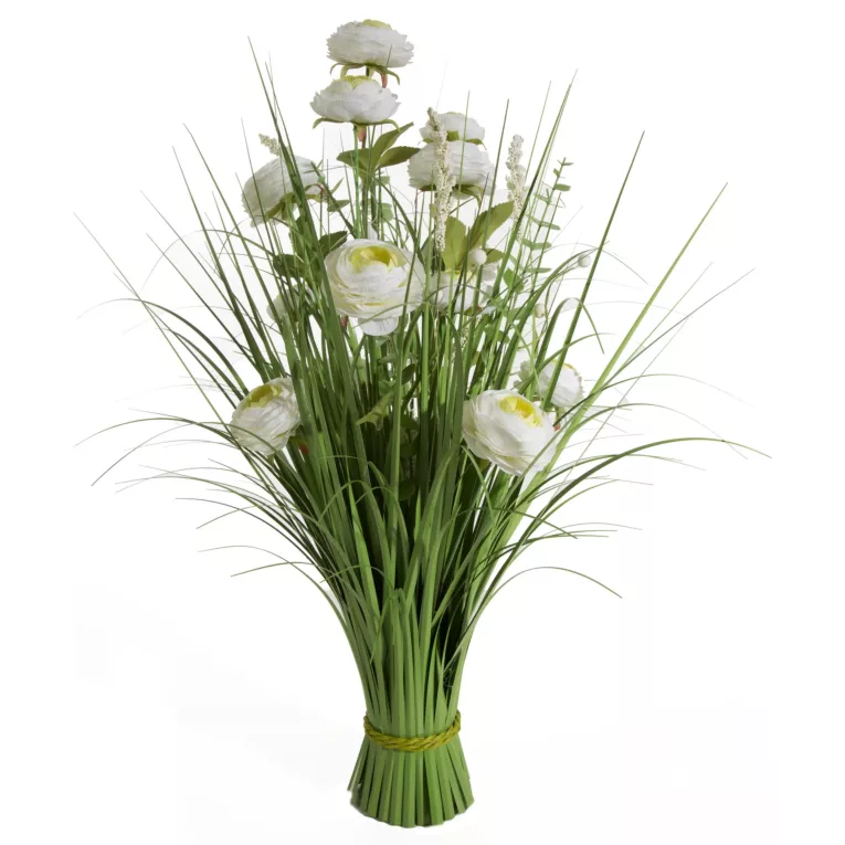 BUKIET TRAW I KWIATÓW LETNICH, sztuczne kwiaty dekoracyjne