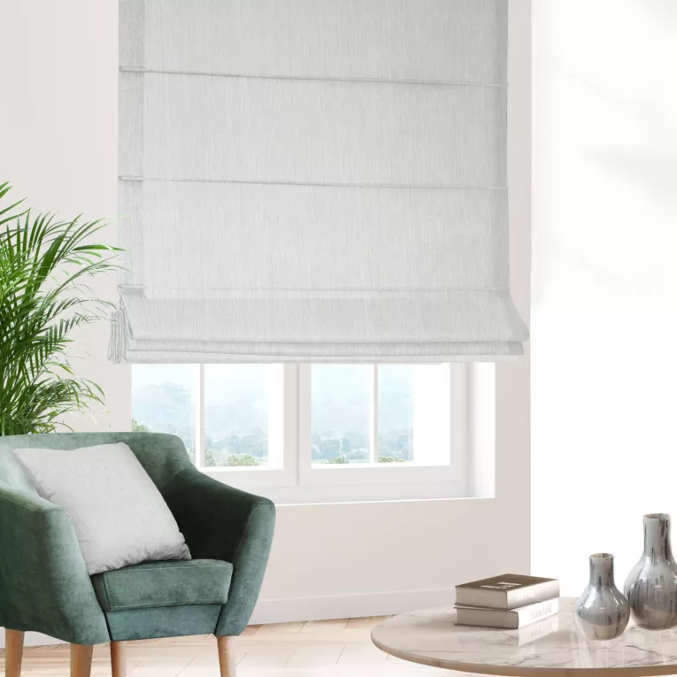 Roleta rzymska naturalna z tkaniny kreszowanej w stylu eko