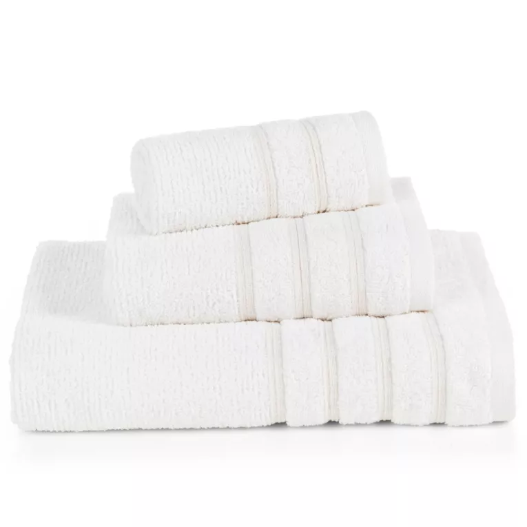 Ręcznik do rąk 30x50 cm bawełniany kolor kremowy w błyszczące paseczki AMIRA