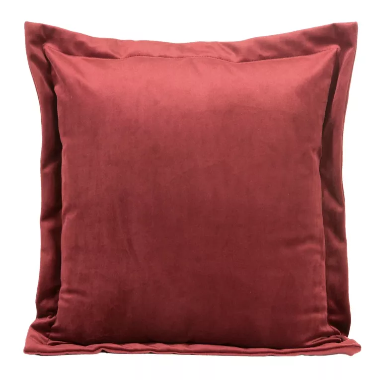 Poszewka na poduszkę 45x45 cm welwetowa ciemnobordowa z ozdobnymi brzegami RIA Diva Line