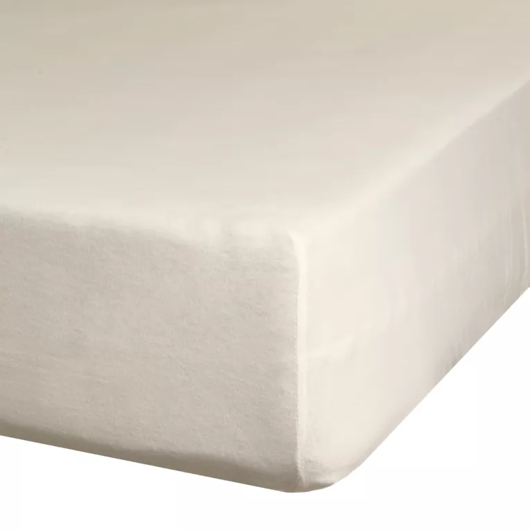 Prześcieradło jersey z gumką 90x200 cm z bawełny kolor beżowy 125 g/m2 Design 91