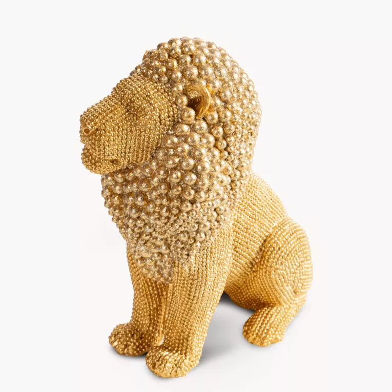 Figurka złota w kształcie Lwa o drobnym strukturalnym wzorze 15x9x18 cm ELDO 2