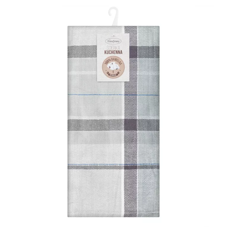 Ściereczka kuchenna 50x70 cm bawełniana kolor jasnopopielaty ,biały 200 g/m2 OLIVIA