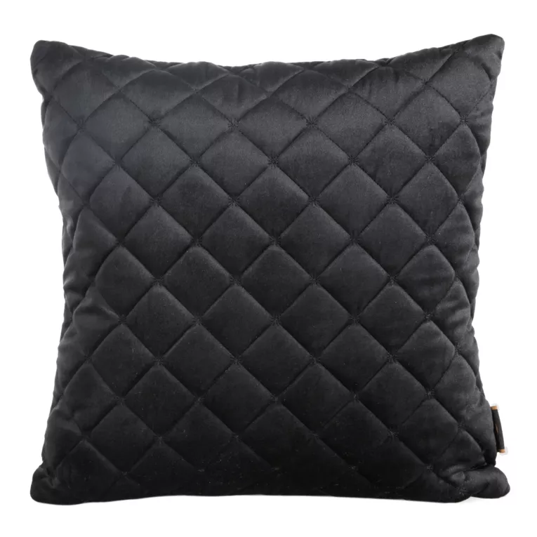 Poszewka na poduszkę 45x45 cm welwetowa czarna pikowana metodą tradycyjnego szycia RIA 1 Eurofirany Premium