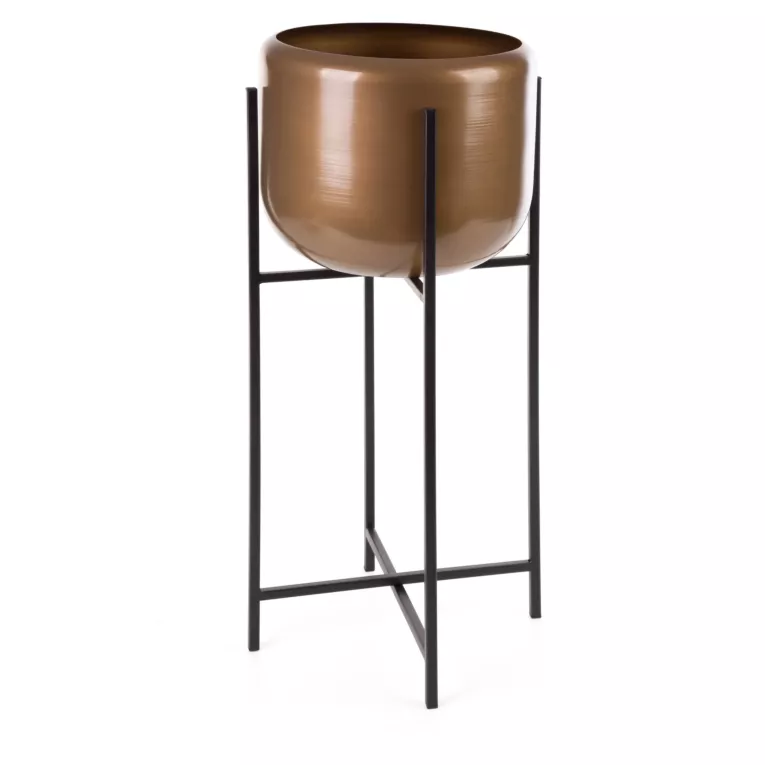 Metalowa osłonka na donicę na stojaku